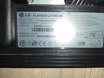 Predám funkčný LCD monitor LG FLATRON L 1718S-SN - 3