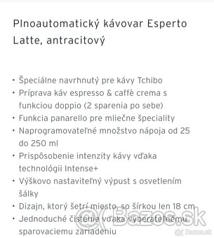 Plnoautomatický kávovar Tchibo Esperto Latte - 3