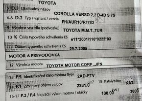 Toyota Corolla Verso 2.2 D4D 2007 predám MOTOR, DVERE, PREVO - 3