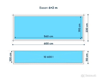 Drevený bazén 6 x 2 metry s polypropylénovým vložkom - 3