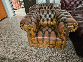 Chesterfield štýl,kožená,farba western - 3