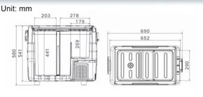 Autochladnička 55L s kolieskami, príkon 60W - 3