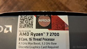 Procesor AMD Ryzen 7 2700 4.1 GHz Turbo - 3