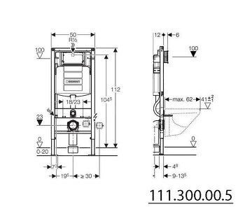 Geberit Duofix - výška 1,12 m 111.300.00.5 - 3