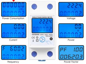 Digitálny 1-fázový elektromer na DIN lištu - 3