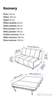 IKEA LYCKSELE LÖVÅS 2-pohovka rozkladacia na denne spanie - 3