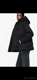 NOVÁ Zara čierna zimná bunda s kapucňou - 3