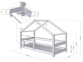 Domčeková posteľ Lucky zo zábranou - 3
