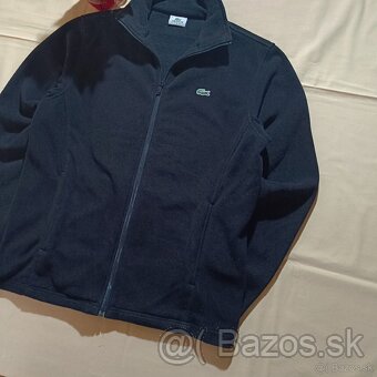 Lacoste čierna flísová mikina fleece jacket full zip L - 3