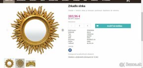 XXL Dizajnove zrkadlo zlate - SLNKO 90cm - 35% - 3