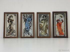 Maľované zrkadla Alfons Mucha - 4 ročne obdobia. Košice - 3