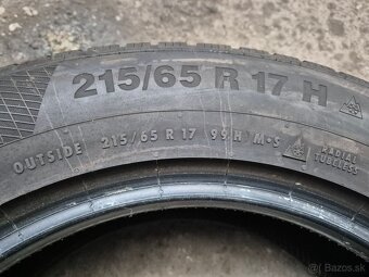 215/65 r17 zimné 1 ks CONTINENTAL DOT2023 - z nového auta - 3