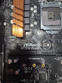 Predám nefuknčnú dosku ASrock H170M na opravu alebo diely - 3