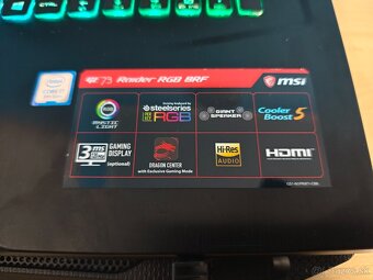 Predám herný notebook MSI GE73 RAIDER RGB 8RF - 3