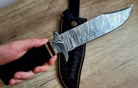 lovecký Damaškový nôž 33 cm BOWIE, ručně vyroben + pouzdro - 3