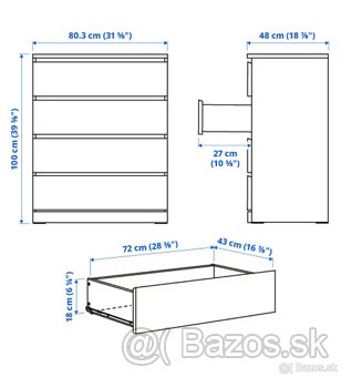 Komoda MALM 80x100cm - 3