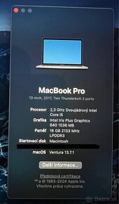 Apple MacBook Pro, 13”, 2017, RAM 16gb - 3