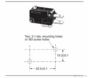 16Amp SPDT ╍ Mikrospínače s kladkou, D3V-165 'short lever' - 3