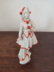 Volkstedt kolombína pierotka porcelánová soška 13 cm - 3