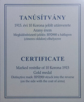 zlato 10 Koruna 1915 KB  novorazba 2014 - 3