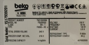 Beko skrinova mraznička  FS226320 - 3