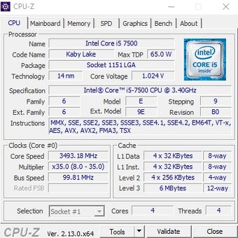 Intel Core i5-7500 (4x) - 3