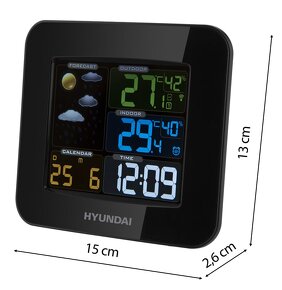 Predám novú meteostanicu  HYUNDAI WS 8446 ČIERNA - 3