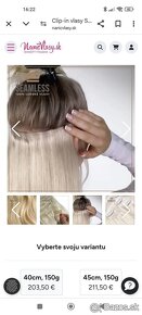 Clip in seamless vlasy na sponkach - 40 cm, blond melir - 3