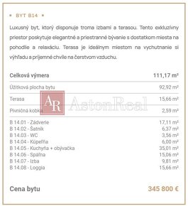 3izb. INVESTIČNÝ APARTMÁN VYSOKÉ TATRY-TATR. ŠTRBA, 111,17m2 - 3