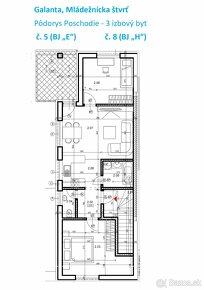 3 izbový byt 72,72 m2 s terasou, 2 parkovacími miestami - 3