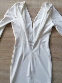 Spoločenské dámske biele šaty, veľkosť S/M - 3