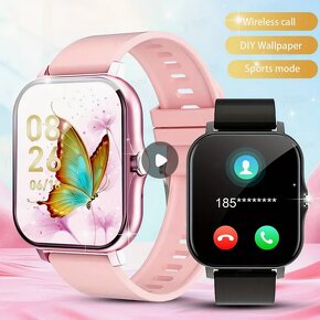 Nové smart watch hodinky- Ružové - 3