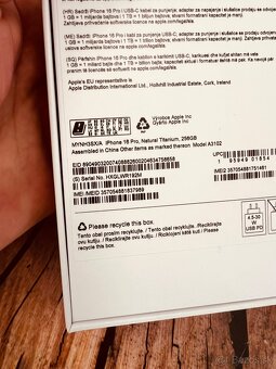 iPhone 16 pro 256 naturall Titan neaktívny folia záruka - 3