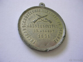 Medaila strelby 1871 Schönau / lovecký zámok Schönau - 3