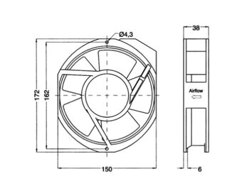 Predám výkonný ventilátor 150x172x38mm - 3