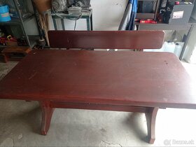 Predám stôl a lavice . Vrchná doska stola 170x80 - 3