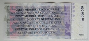 Pamětní list v podobě bankovky PETR PAVEL DESET MILIONŮ - 3