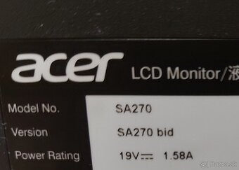 FullHD LCD monitor 27" Acer SA270-PS - 3