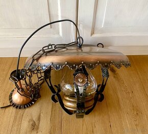 Stará krásná měděná kovaná lampa - 3