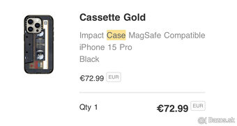 Casetify iPhone 15 Pro, MagSafe, Cassette Gold, nový kryt - 3