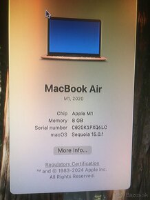 Macbook air 13” M1 8GB 256GB - ciastocne funkcny - 3