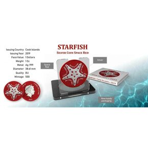 Investicne striebro mince minca Starfish - 3