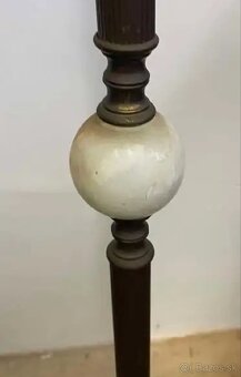 Vintage, stara lampa, mosadz, kov, mramor,  vyska 166 cm - 3