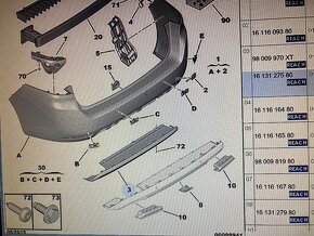 Vložka nárazníka vzadu Peugeot 308 SW, OEM 16 131 275 80 - 3