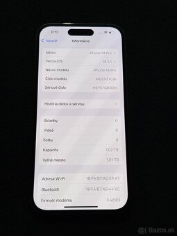 Predám Apple IPhone 14 PRO 1TB Gold Rám telefónu ako nový - 3