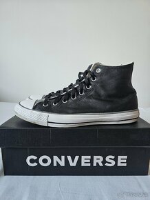 Converse CTAS hi black unisex, kožené, vynikajúci stav - 3