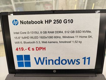 HP 250 G10  Intel i3/8GB RAM/512GB SSD/Win11  NOVÝ - 3