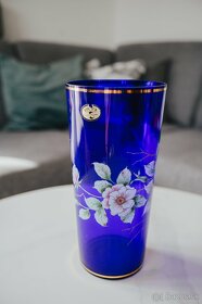 Modrá váza Bohemian crystal - 3