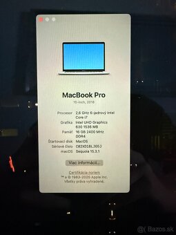 Predám APPLE MACBOOK PRO 15" MID-2018 (A1990) - 3