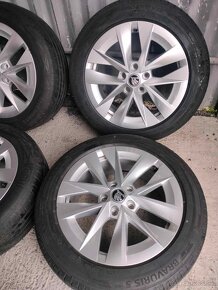 4ks alu disky orig. Škoda 5x112 R17 pneu 205/55 R17 7mm - 3